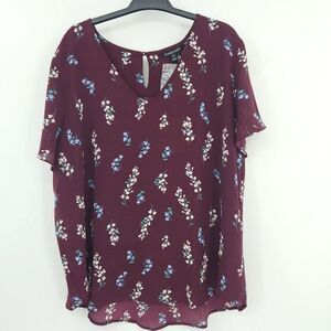 Stitch Fix 41 Hawthorn Zari Blouse Top Women Size XXL Flutter Sleeve Office Work